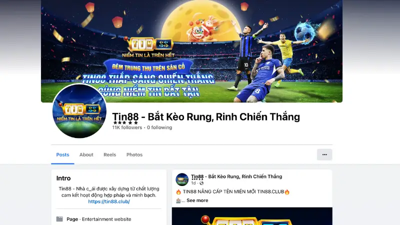 Liên hệ TIN88 qua fanpage chính thức để cập nhật tin tức và nhận hỗ trợ